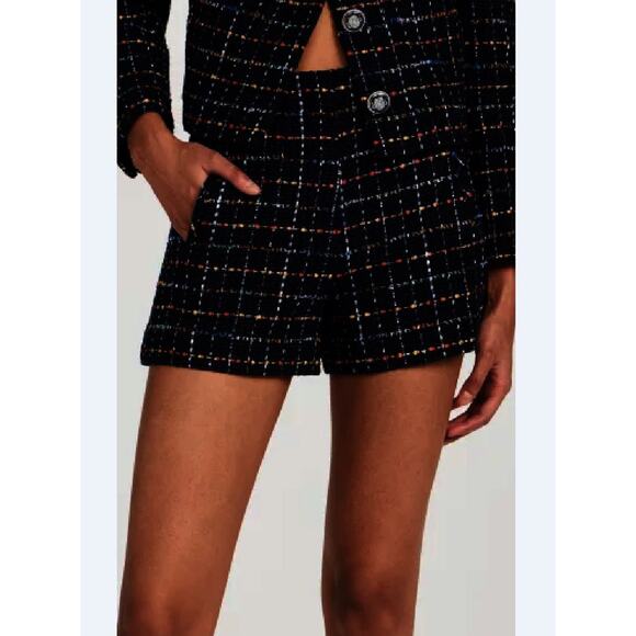 NEW Veronica Beard Jazmin Tweed Short, Navy Multi, Size 8 - Picture 6 of 10